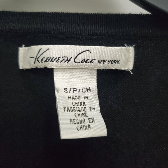 Kenneth Cole New York Women's Black Rayon Knit Button Front Crew Cardigan Size S - Picture 3 of 5